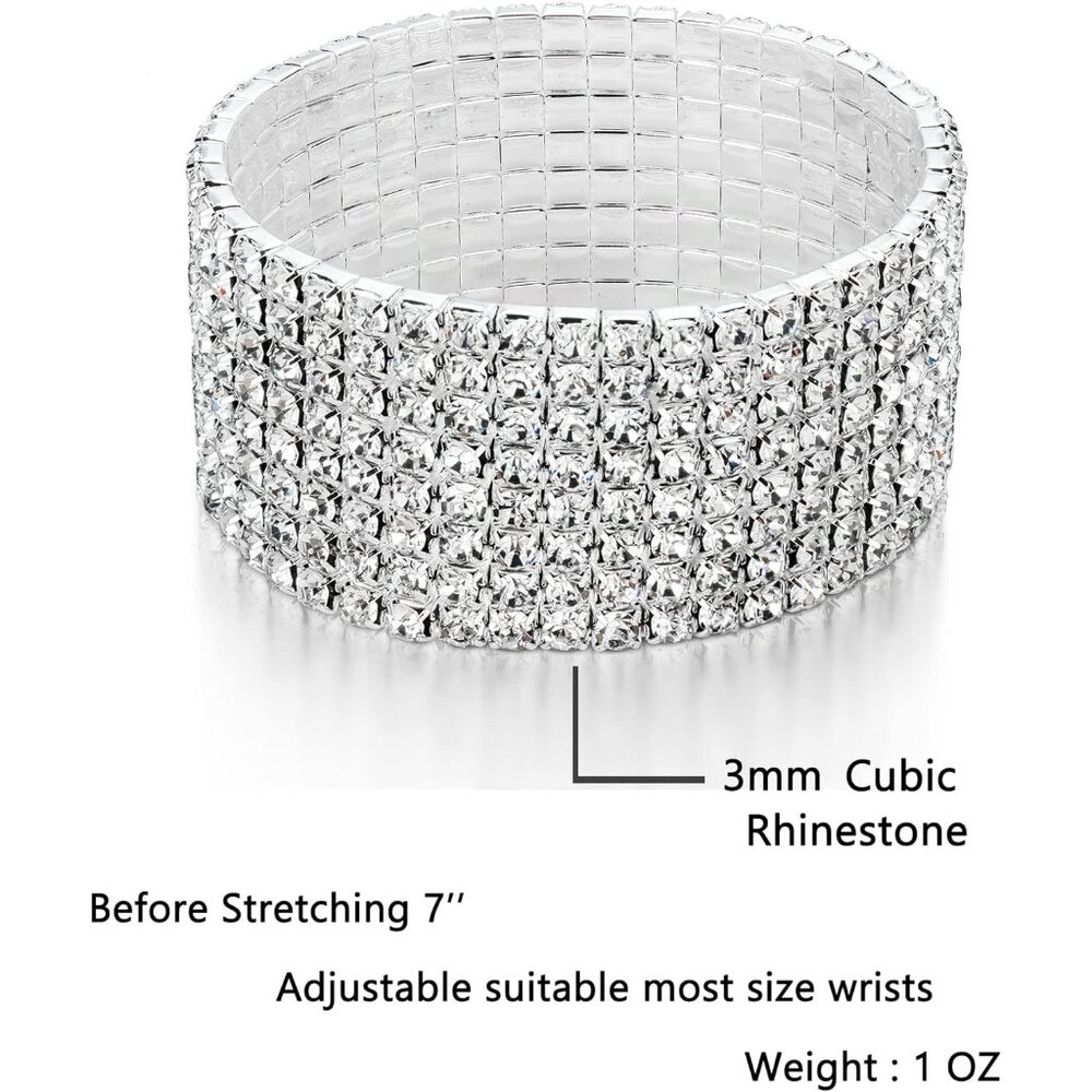 Sparkle Multicolor Rhinestone Stackable Stretch B… - image 2